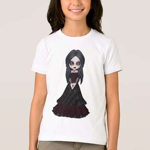 Cute And Creepy Little Goth Girl T Shirt Zazzle
