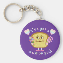 Cute Crust on You Valentine's Day Pun Keychains