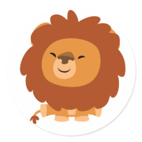 Cute Cuddly Cartoon Lion Sticker sticker