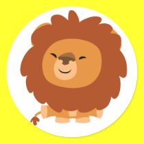 Netter knuddeliger Karikatur-Löwe-Aufkleber sticker