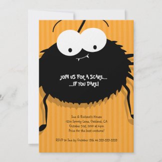 Cute Cuddly Spider Halloween Party Invitation invitation