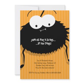 Cute Cuddly Spider Halloween Party Invitation invitation