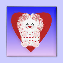 Cute cuddly Valentine Lion Magnet