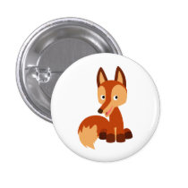 Cute Cunning Cartoon Fox Button Badge
