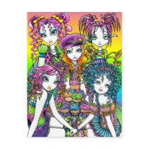 Cute Cup Cake Rainbow Fairies Party Postcard postcards