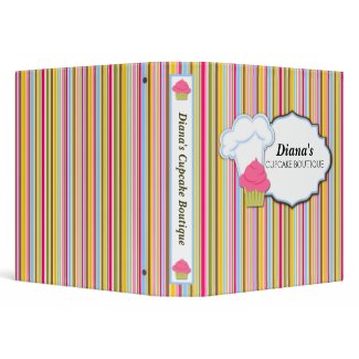 Cute Cupcake and Baker's Hat 1.5 in. Binder binder