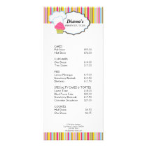Cute Cupcake and Bakers Hat Bakery Rack Card