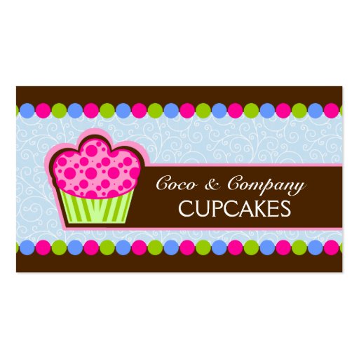 Cute Cupcake Bakery Business Cards (front side)