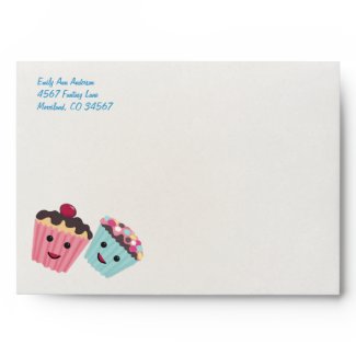 Cute Cupcake Birthday Party Envelopes envelope