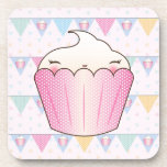 Cute Cupcake Bunting Pattern Coasters