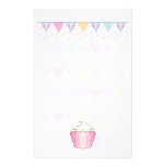 Cute Cupcake Bunting Pattern Stationery Design