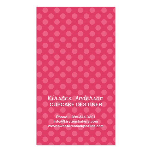 Cute Cupcake Business Cards (back side)