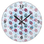 Cute Cupcake Heart Pattern Clocks