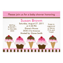 Cute Cupcake & Ice Cream Baby Shower Invitation invitations