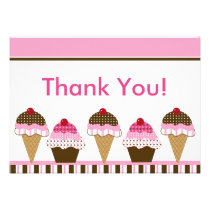 Cute Cupcake & Ice Cream Thank You Card invitations