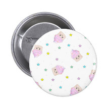 Cute cupcake pattern pinback buttons