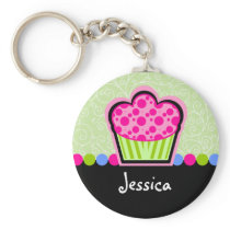 Cute Cupcake Personalized Keychain