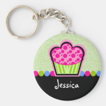 Cute Cupcake Personalized Keychain