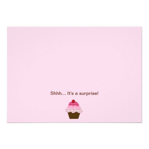 Cute Cupcake Pink & Brown Baby Shower Invitation