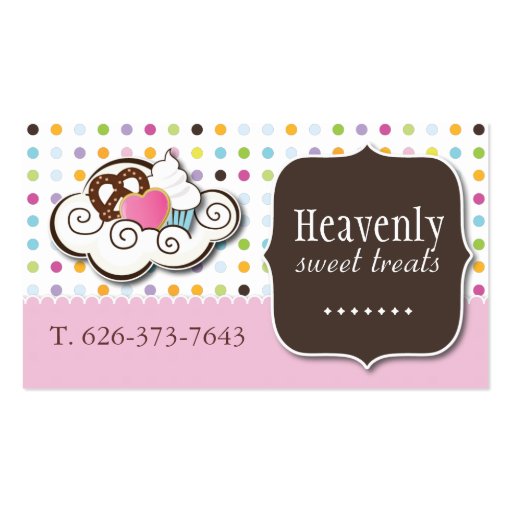 Cute Cupcake, Pretzel and Cookie Business Card