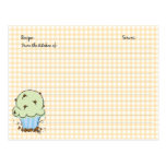 Cute Cupcake Recipe Cards Post Card