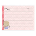 Cute Cupcake Recipe Cards Post Cards
