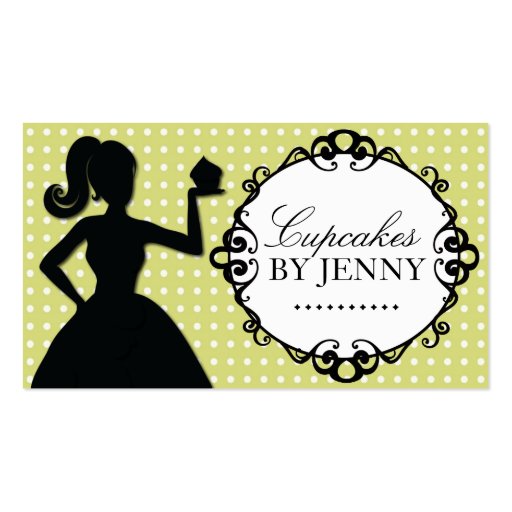 Cute Cupcake Silhouette Business Cards (front side)