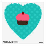 Cute cupcake turquoise snowflakes wall decals