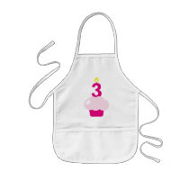 Cute Cupcake with Birthday Candle Aprons