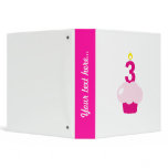 Cute Cupcake with Birthday Candle Vinyl Binders