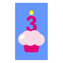 Cute Cupcake with Birthday Candle bookmark Business Card Template