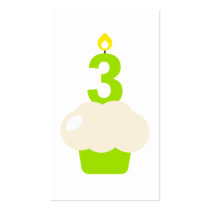 Cute Cupcake with Birthday Candle bookmark Business Cards