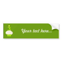 Cute Cupcake with Birthday Candle Bumper Stickers