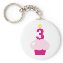 Cute Cupcake with Birthday Candle Key Chain