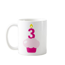 Cute Cupcake with Birthday Candle Mugs