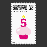 Cute Cupcake with Birthday Candle stamps