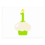 Cute Cupcake with Birthday Candle Postcard