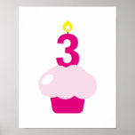 Cute Cupcake with Birthday Candle Print