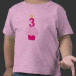 Cute Cupcake with Birthday Candle t-shirts