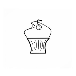 Cute cupcake with cherry on top print