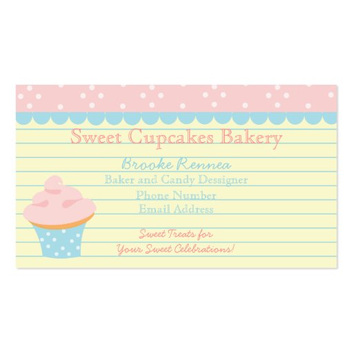 Cute Cupcake with Dots! Business Card (front side)