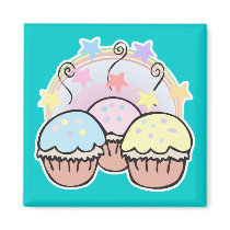 cute cupcakes and stars magnets