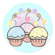 cute cupcakes and stars sticker