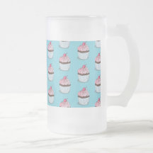 Cute Cupcakes on Blue Background Coffee Mug