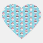 Cute Cupcakes on Blue Background Sticker