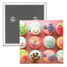 Cute cupcakes pinback button