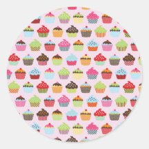 Cute Cupcakes Round Stickers