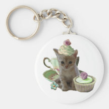 Cute Cupcat kitten keychain