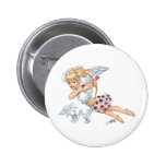 Cute Cupid Angel with Love Arrow by Al Rio Pinback Buttons