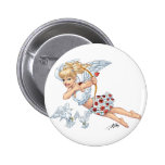 Cute Cupid Angel with Love Arrow by Al Rio Buttons